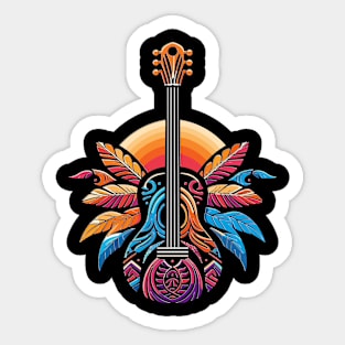 Colorful Feather Guitar Sticker